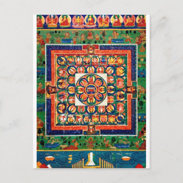 Mandala Cosmic Diagram for Meditation Postcard (Front)