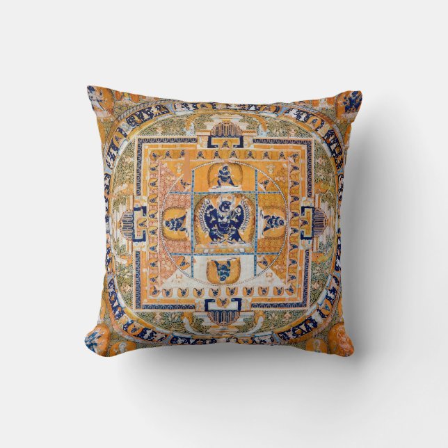 Mandala Cosmic Diagram for Meditation Throw Pillow (Front)
