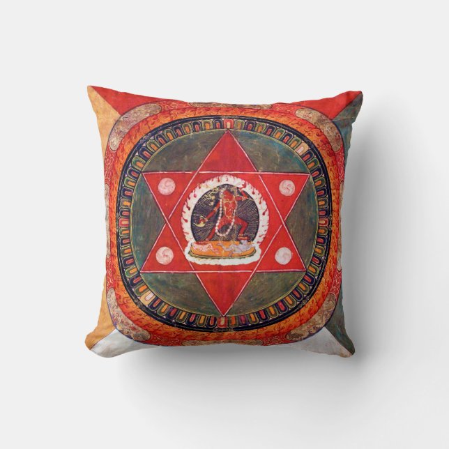 Mandala Cosmic Diagram for Meditation Throw Pillow (Front)