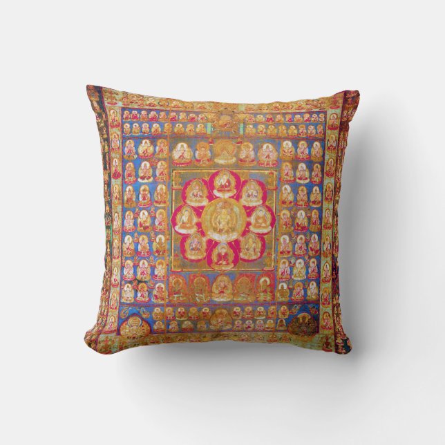 Mandala Cosmic Diagram for Meditation Throw Pillow (Front)