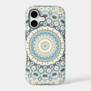Mandala côtier dans des tons de sable, de bleu et 
