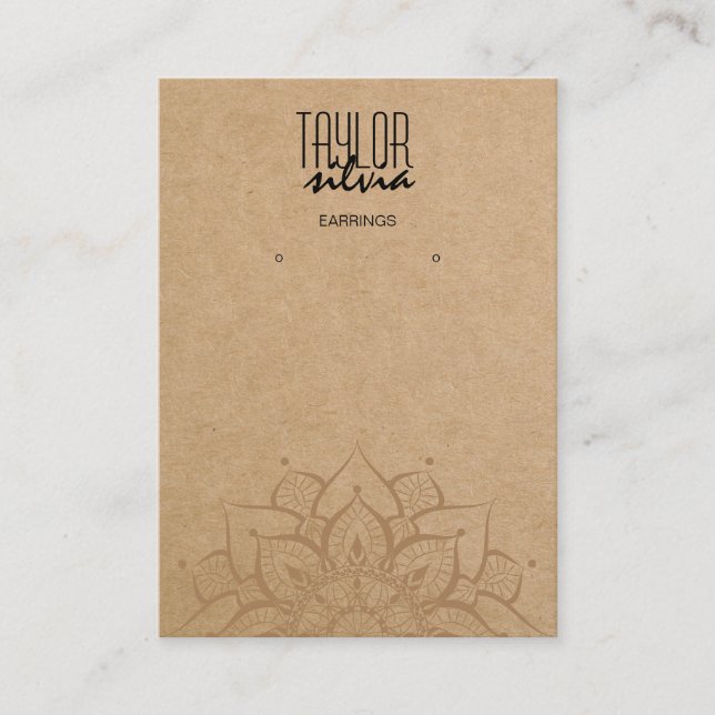 mandala craft paper Earring display card (Front)