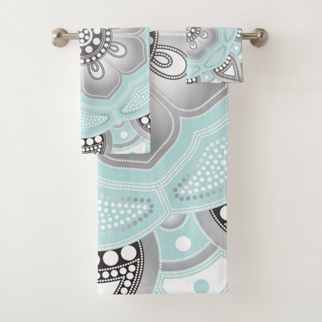 Mandala Creation, all points for one 1 Bath Towel Set (Insitu)