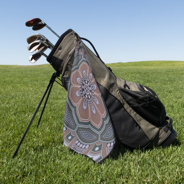 Mandala Creation, all points for one 6 Golf Towel (Green)