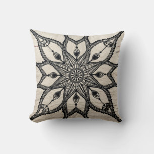 Mandala Cushion: Boho-Chic Elegance for Your Space Throw Pillow