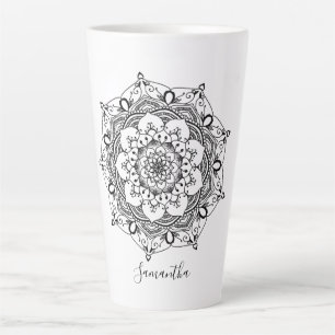 Mandala Custom Name Latte Mug