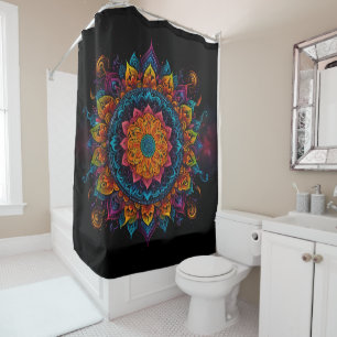 Mandala cute colourful swirls of reds and blues