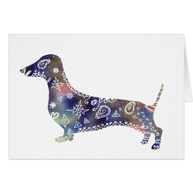 Mandala Dachshund Toutes les occasions Carte (Devant horizontal)