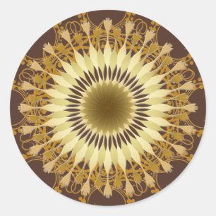 Mandala Damask Lotus Flower Art Classic Round Sticker