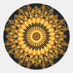 Mandala Damask Lotus Flower Art Classic Round Sticker