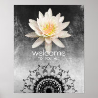Mandala Damask  Lotus Welcome Yoga Meditation