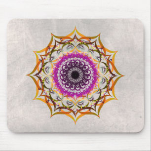 Mandala Damask Watercolor Yoga Art Elegant Mouse Pad