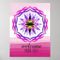 Mandala Damask Welcome Lotus Flower Art Elegant