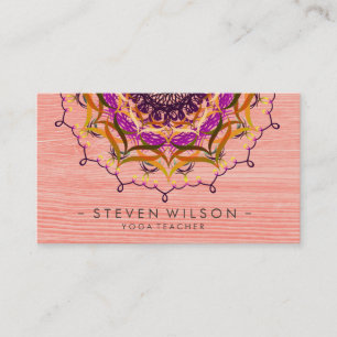 Mandala Damask Yoga Meditation Holistic Massage Business Card
