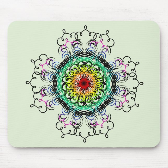 Mandala Damask Yoga Meditation Holistic Mouse Pad (Front)