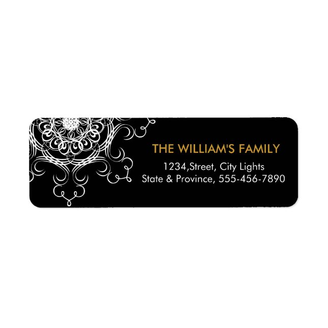 Mandala Damask Yoga Meditation  Return Labels (Front)