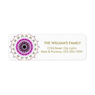 Mandala Damask Yoga Meditation  Return Labels