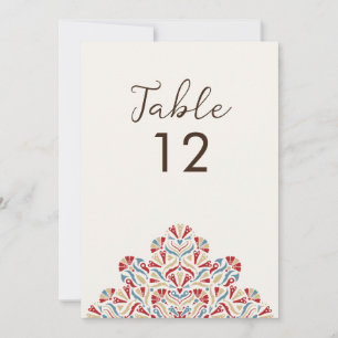 Mandala de mariage numéro de table Floral Delight