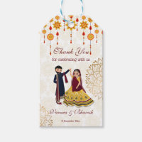 Mandala decor dancing Indian couple mehndi sangeet