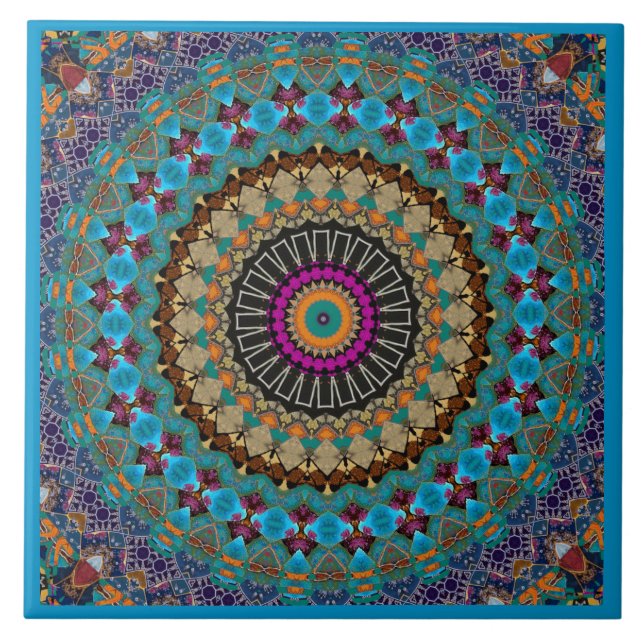 Mandala Decorative Ceramic Tile (Front)