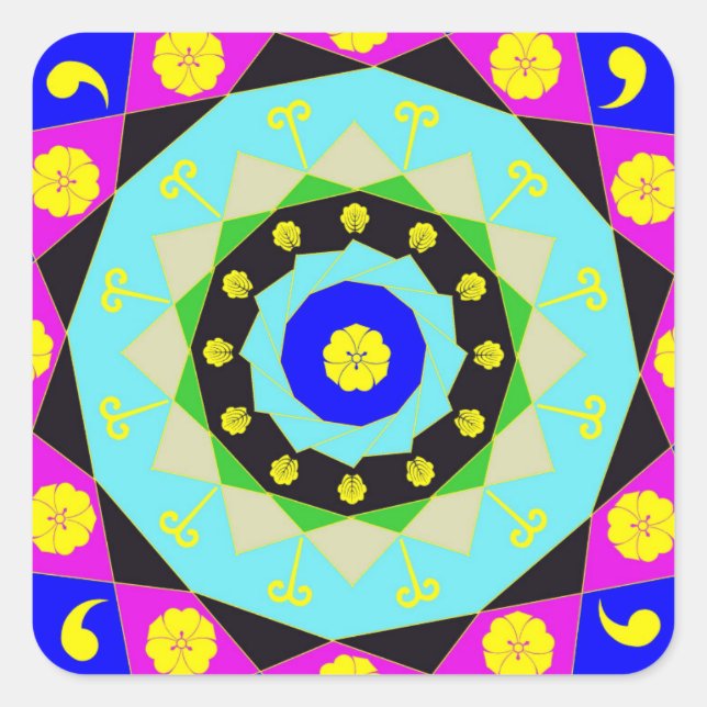 Mandala:Decorative Square Sticker (Front)
