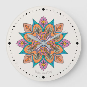 Mandala Decorativo de la India Large Clock