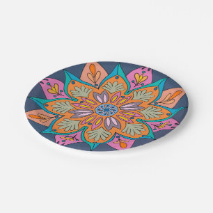 Mandala Decorativo de la India Paper Plate