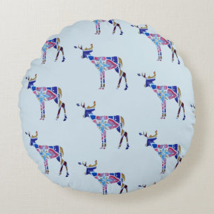 Mandala Deer Round throw cushion 41 cm