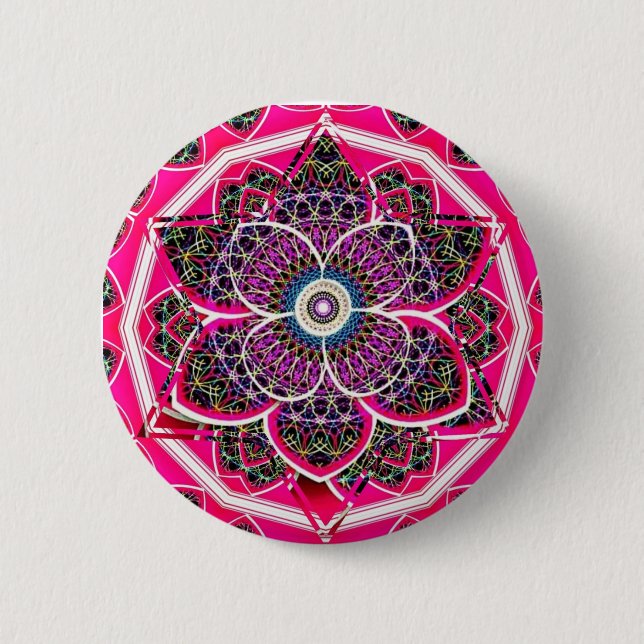 Mandala design 2 inch round button (Front)