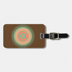 Mandala design green, orange Indian Luggage Tag