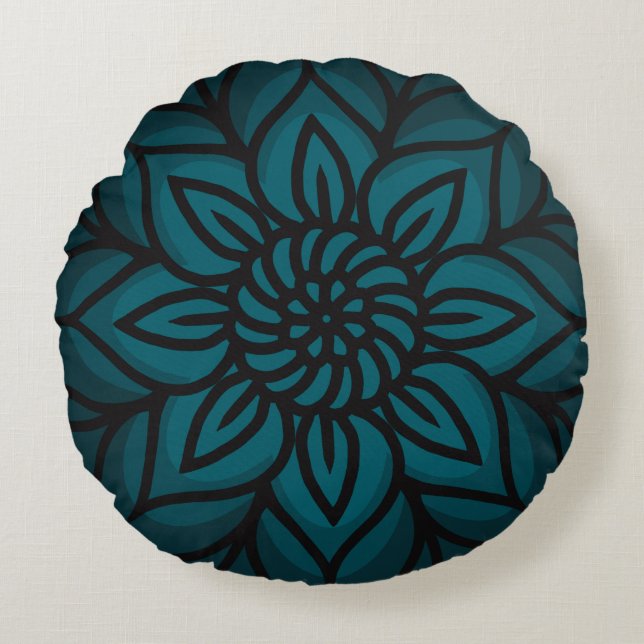 Mandala Design Round Coussin (Devant)