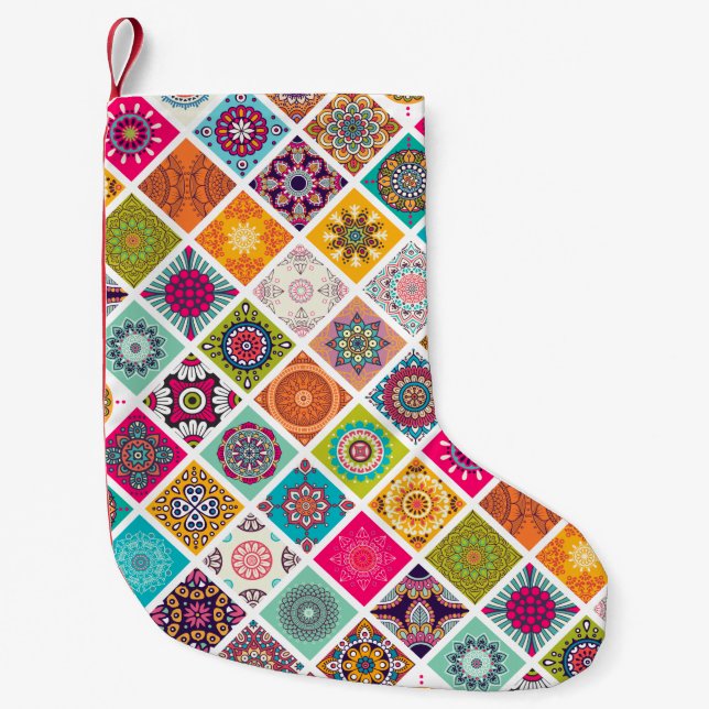MANDALA DESIGN SMALL CHRISTMAS STOCKING (Front)