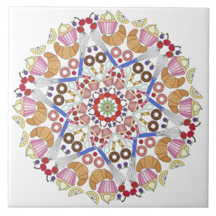 Mandala Design, Whimsical Kitchen Tile