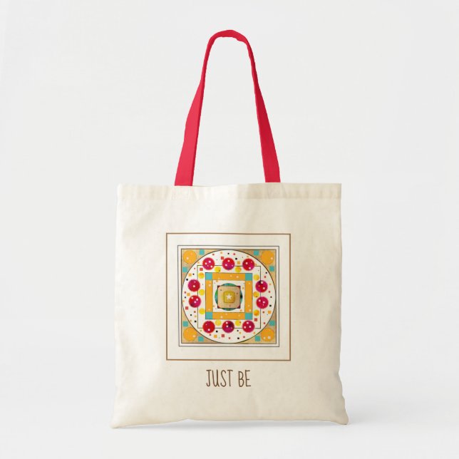 Mandala Design with Custom Typography Just Be Tote Bag (Front)