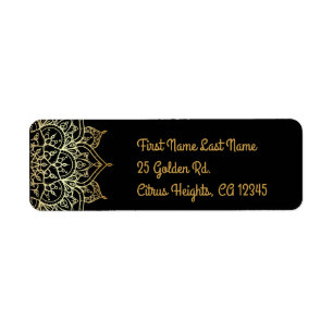 Mandala doré et chic glam noir Mariage moderne