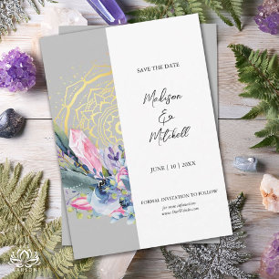 Mandala doré Invitation de mariage à la main Crist