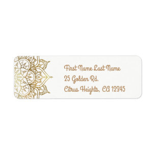 Mandala doré Mariage Moderne Glam Blanc