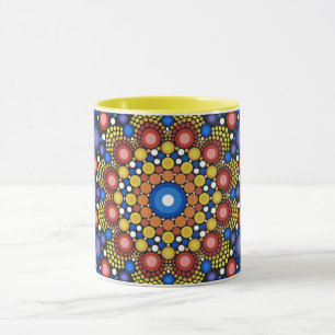 Mandala Dot Fractal Hippie Trippie Dog Mug