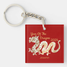 Mandala Dragon 2024 Chinese New Year Red