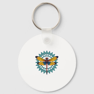 Mandala Dragonfly - Lotus Flower Insect Lover Ento Keychain