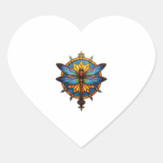 Mandala Dragonfly Luminous Sacred Geometry Spiritu Heart Sticker