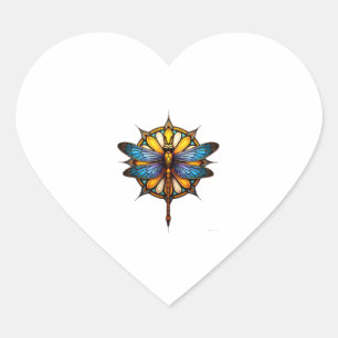 Mandala Dragonfly Luminous Sacred Geometry Spiritu Heart Sticker