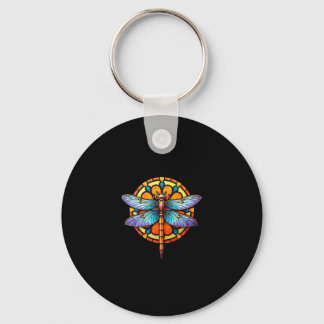 Mandala Dragonfly Luminous Sacred Geometry Spiritu Keychain