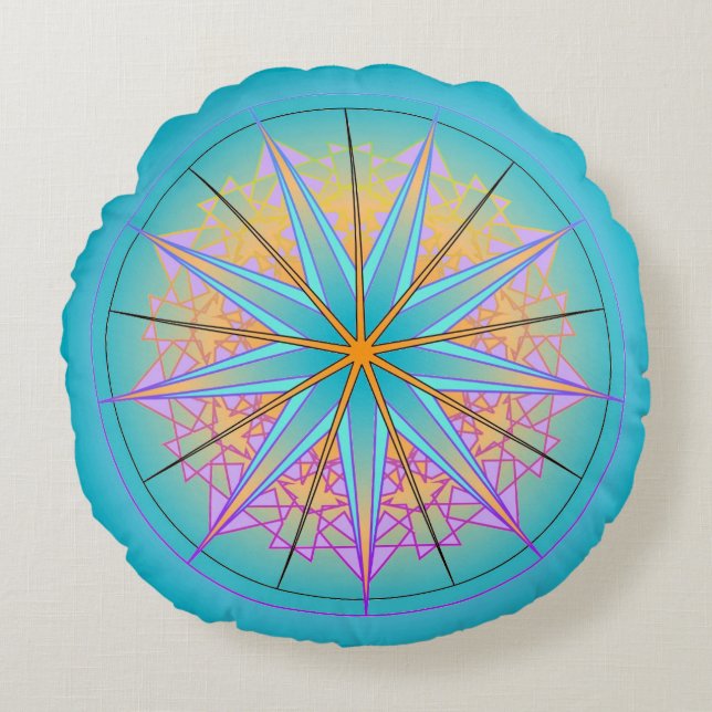 Mandala Dream #1 Round Pillow (Front)