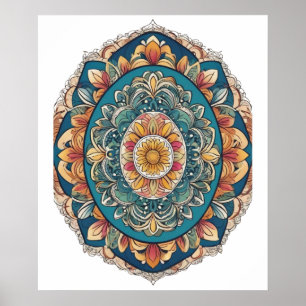 Mandala Egg – Intricate Boho Floral Design Poster