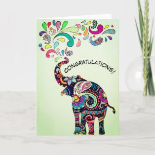 Mandala Elephant feliciations card