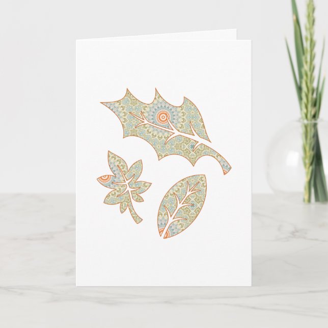 Mandala Falling Leaves Design Card (Front)