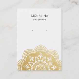 Mandala Faux Gold Foil Earring Jewellery Display Business Card