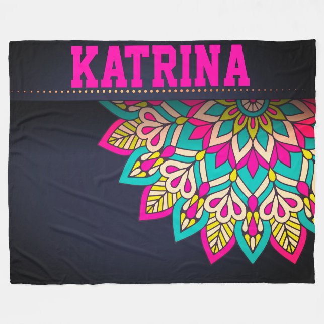 Mandala Fleece Blanket (Front (Horizontal))
