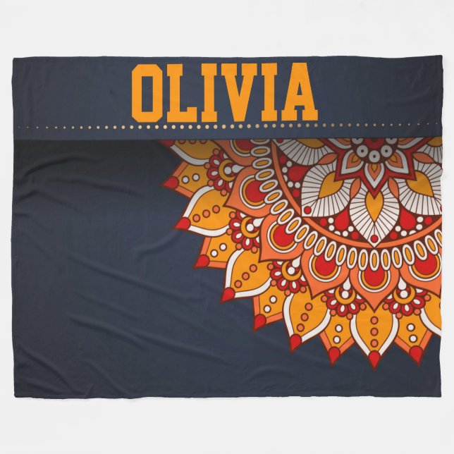 Mandala Fleece Blanket (Front (Horizontal))